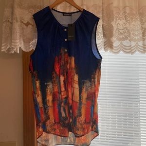 Sleeveless button down blouse